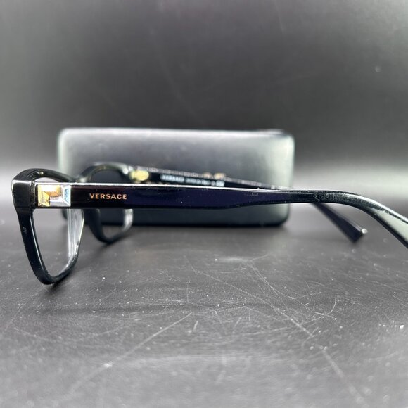 Versace Unisex Black Rectangle Plastic Eyeglasses VE 3253 GB1 NO LENS - Picture 9 of 16